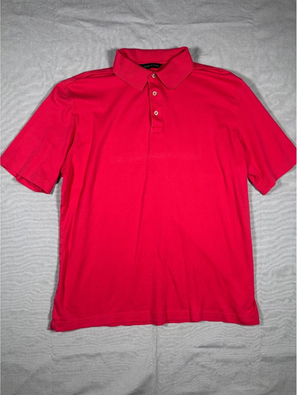 Scott Barber Mens Red Polo Shirt XL 100% Pima Cotton Short Sleeve Casual Luxury